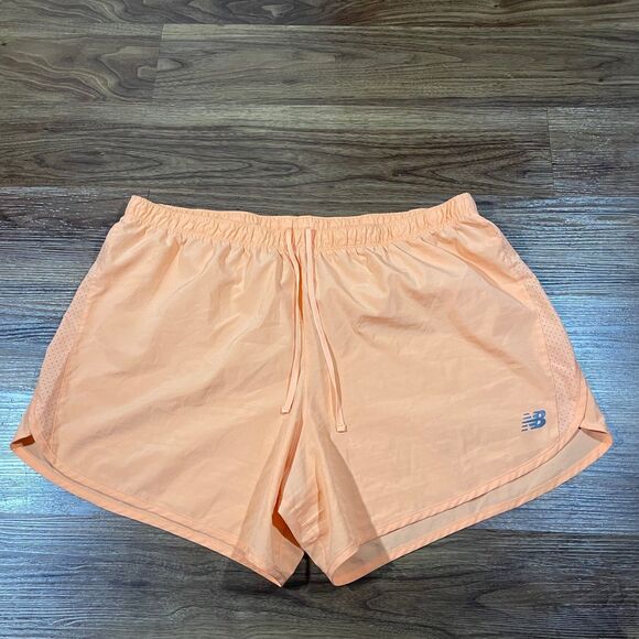 New Balance Running Shorts Orange Athletic Activewear Drawstring Womens Size 2XL - Picture 1 of 7